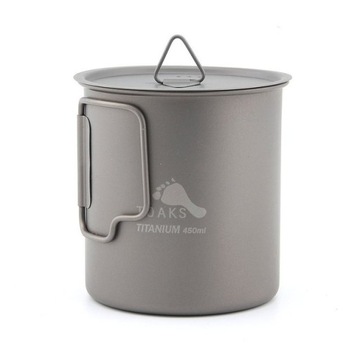 450 ml z pokrywką TOAKS Tytanowy garnek kempingowy