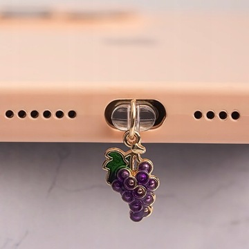 ZATYCZKA ZAŚLEPKA ZAWIESZKA PRZECIW KURZOWI USB-C LIŚĆ I WINOGRONO 2SZT