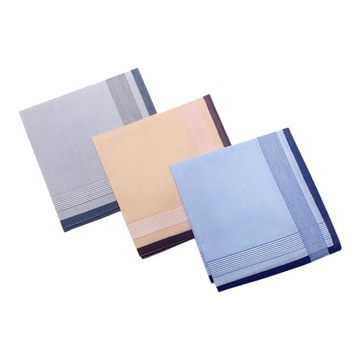 Chusteczki bawełniane męskie Hanky Premium 40x40cm w stylu klasycznym H 12 szt. Losowo