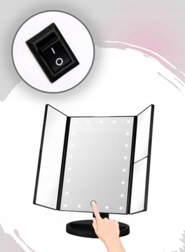 Зеркало для макияжа со светодиодной подсветкой, косметическое стоячее, 3Х УВЕЛИЧЕНИЕ!