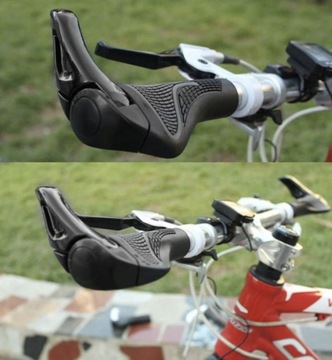 Эргономичные велосипедные ручки черно-серые 1 замок