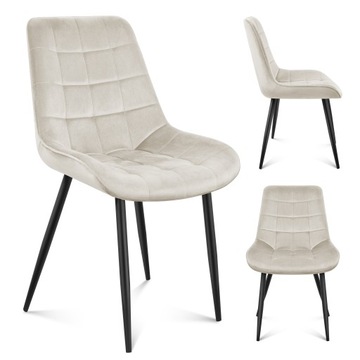 KRZESŁO WELUROWE DO JADALNI SALONU ELEGANCKIE Mark Adler Prince 3.0 Beige