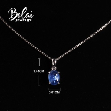 Naszyjnik ze srebra próby 925 dla kobiet Naturalny niebieski cyjanit i kamienie szlachetne