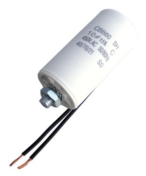 Kondensator rozruchowy silnikowy 10uF/450V CBB60 śruba M8 do dmuchawy pieca