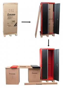 ZESTAW MEBLI REGAŁÓW WARSZTATOWYCH GARAŻOWYCH 13 elementów Holzmann WESS13