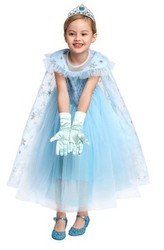ПЛАТЬЕ ЭЛЬЗЫ FROZEN 2 КОСТЮМ ЭЛЬЗЫ НА БАЛ КАРНАВАЛЬНЫЙ ПАРИК 140/146