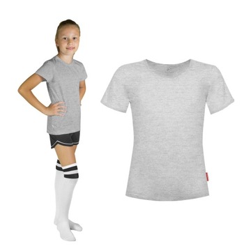 SUPER WYGODNA KOSZULKA DO PRZEDSZKOLA 116 CM SZARA