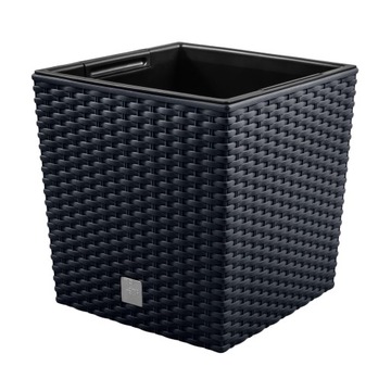 Doniczka rattan DRTS170L Rato low + wkład Antracyt