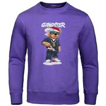 Gangster Cartoon Bear Printing Sweatshirts Autumn