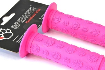 Chwyty kierownicy gripy 100 mm Spencer FLOWERS PINK
