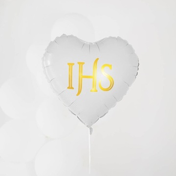 Balony Komunia Święta IHS, 45 cm