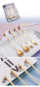 Набор рождественских ложек и вилок из 4 предметов, посуда из нержавеющей стали для рождественской елки с изображением лося