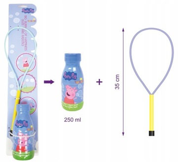 PEPPA PŁYN do baniek mydlanych 250ml OBRĘCZ TUBAN