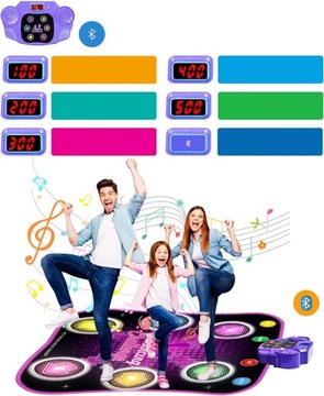 МУЗЫКАЛЬНЫЙ ТАНЦЕВАЛЬНЫЙ КОВРИК С BLUETOOTH 6 СВЕТОДИОДНЫХ ПОДСВЕТОК СТРЕЛКА 5 ИГРОВЫХ РЕЖИМОВ
