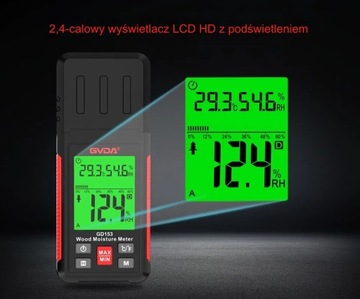 WILGOTNOŚCIOMIERZ MIERNIK DREWNA BETONU CEGŁY GIPSU TYNK Profesjonalny PRO+