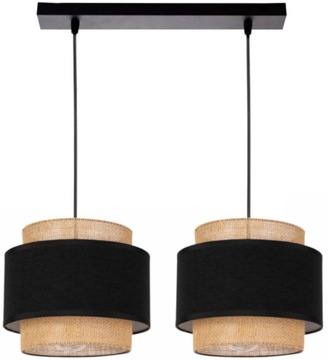 LAMPA WISZĄCA SUFITOWA ŻYRANDOL ABAŻUR NOWOCZESNA JUTA