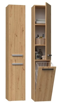 SZAFKA ŁAZIENKOWA REGAŁ SŁUPEK KOSZ DĄB ARTISAN