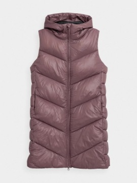 ЖЕНСКАЯ КУРТКА С ДЛИННЫМИ РУКАВАМИ И КАПЮШОНОМ 4F СПОРТИВНЫЙ ЖИЛЕТ НА ПУХЕ Размер S