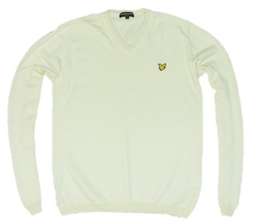 LYLE & SCOTT WEŁNIANY SWETER r. L BEŻOWY