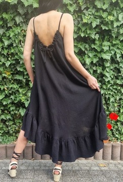 BOHO czarna sukienka maxi 4XL/5XL (S-5XL)