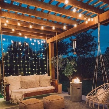 GIRLANDA SOLARNA OGRODOWA LAMPKI SOLARNE 40 ŻARÓWEK LED NA BALKON 6M