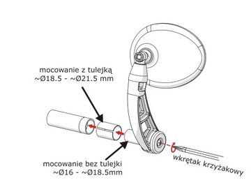 Lusterko rowerowe AJS Comfort,składane,sferyczne.