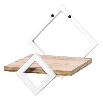 НАСТЕННАЯ ПОЛКА-ДЕРЖАТЕЛЬ ДЛЯ ГОРШЕЧНЫХ РАСТЕНИЙ LOFT ЦВЕТОЧНАЯ ПОДСТАВКА - БЕЛЫЙ/КРАСНЫЙ ДУБ