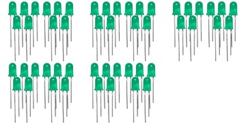 DIODY LED 5MM ZESTAWY KOMPLET 50SZT ZIELONE