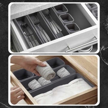 8x ЯЩИК-ОРГАНИЗАТОР ВСТАВКА НАСТОЛЬНЫЙ ШКАФ КОНТЕЙНЕР ДЛЯ СТОЛОВЫХ ПРИБОРОВ