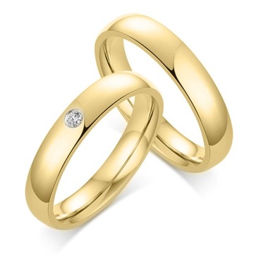 КО18 КЛАССИЧЕСКИЕ ОБРУЧАЛЬНЫЕ КОЛЬЦА, ПАРА ИЗ СТАЛИ 316