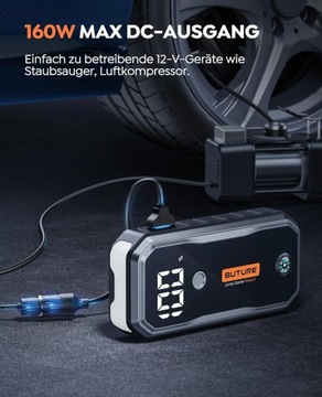 BuTure Car Jump Starter Power Bank, пиковый пусковой ток 5000 А, 26800