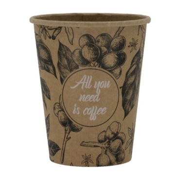 БУМАЖНЫЕ КРУЖКИ ALL YOU NEED КОФЕ 250МЛ 100ШТ (для перепродажи)