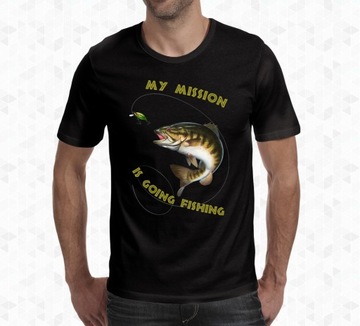 Koszulka Wędkarska, Na ryby. Koszulka z nadrukiem Okonia Okoń roz. 2XL