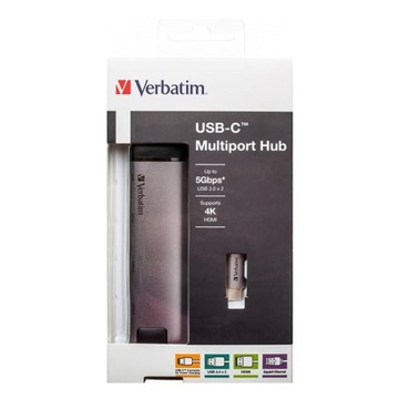 Hub USB Verbatim, 5 portów,USB 3.0, HDMI, Ethernet