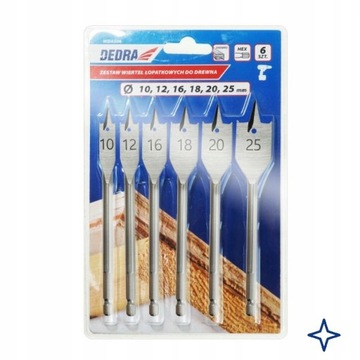 DEDRA WIERTŁA PIÓROWE DO DREWNA 6 SZTUK WDAS06