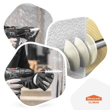 10x Дюбеля-шурупы для анкеров из пенополистирола 85 мм SNAIL 85x28 мм Klimas Wkręt-Met