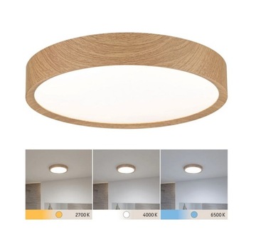 Paulmann Plafon TEGA LED 22,5W 3000/4000/6500K IP44 - drewnopodobny 33,4cm