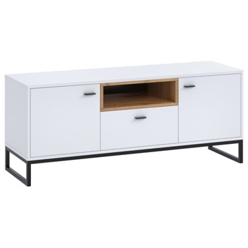 Komoda RTV OLIER OE7 biały / dąb artisan