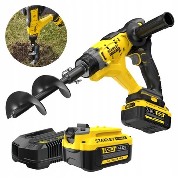 STANLEY WIERTNICA GLEBOWA AKUMUL. 18V V20 SFMCGA75M 1+4Ah + ŚWIDER 76x155mm