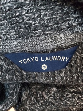 TOKYO LAUNDRY sweter melanż rozpinany z wełną S