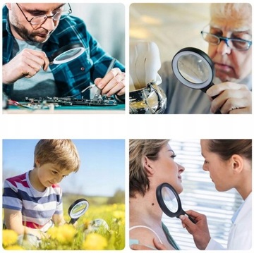 БОЛЬШОЕ СТЕКЛЯННОЕ УВЕЛИЧЕНИЕ 10-кратное УВЕЛИЧЕНИЕ С 18-кратным светодиодным освещением + БЕСПЛАТНАЯ ТКАНЬ