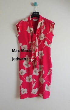 Max Mara pura seta jedwabna elegancka sukienka w kwiaty wesele jedwab L XL