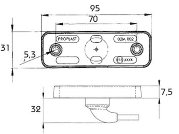 ЖЕЛТЫЙ СВЕТОДИОДНЫЙ ГАБАРИТНЫЙ ФОНАР ADR 24В