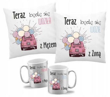 Prezent na ślub rocznicę Mąż i Żona Poduszka kube