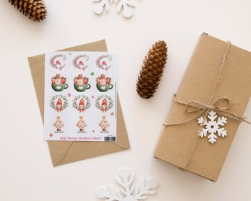 Лист самоклеящихся подарочных наклеек 16 шт.