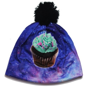 Czapka zimowa, beanie, fullprint z pomponem
