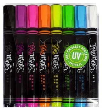 RYSTOR GLASS RMG-1 МЕЛОВЫЕ МАРКЕРЫ 8 ЦВЕТОВ