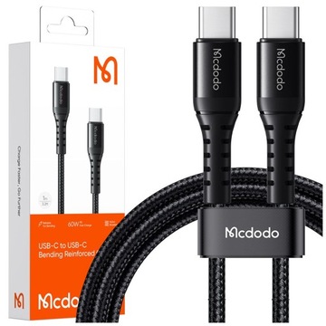 MCDODO KABEL USB-C SZYBKIE ŁADOWANIE DO SAMSUNG APPLE USB TYP C 3A 60W 1M