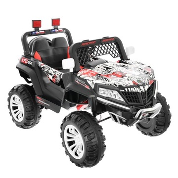 JEEP 4x4 Samochód AUTO na AKUMULATOR +pilot 2.4GHz +LED +BUJANIE +SKÓRA!!