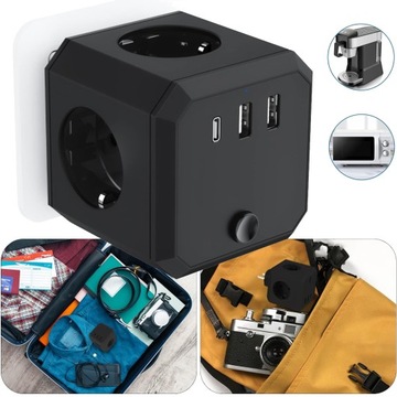 WTYCZKA DO GNIAZDA GNIAZDO WIELOKROTNE GNIAZDO USB C ADAPTER GNIAZDA 7W1